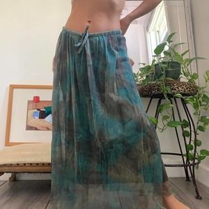 Vintage Plein Sud Cotton Mesh Midi Skirt Size 6